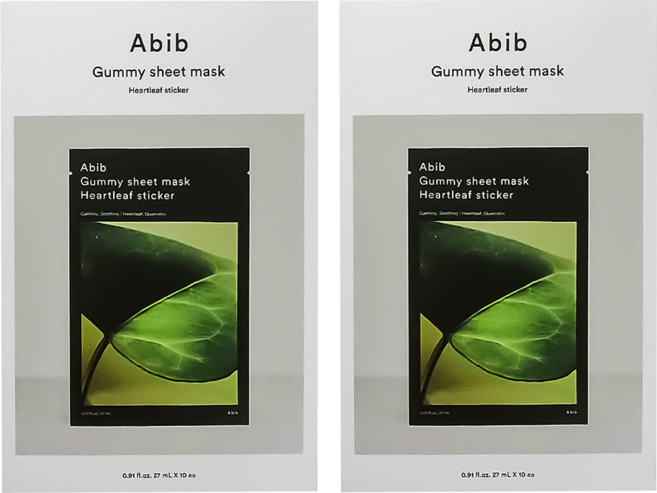 Abib 阿彼芙 台灣公司貨 口香糖面膜 魚腥草 控油淨膚 27ml, 10片, 2盒