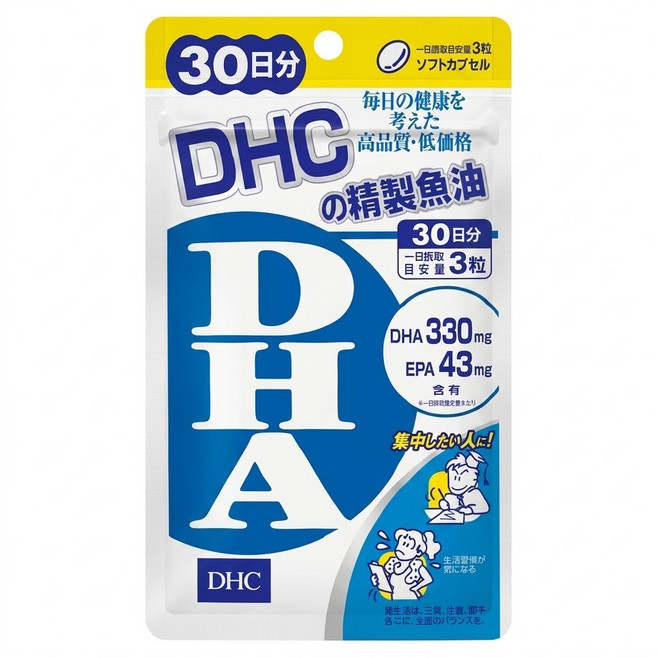 DHC 台灣公司貨 精製魚油DHA 30日份, 90顆, 420mg, 1包