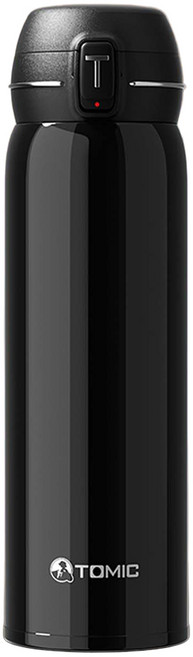 半島良品 特美刻 純鈦彈蓋保溫杯, 500ml, 1個, 鈦黑