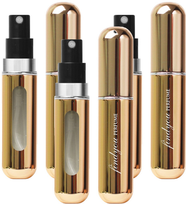 파인듀 향수 공병 5ml, 골드 유광, 3개
