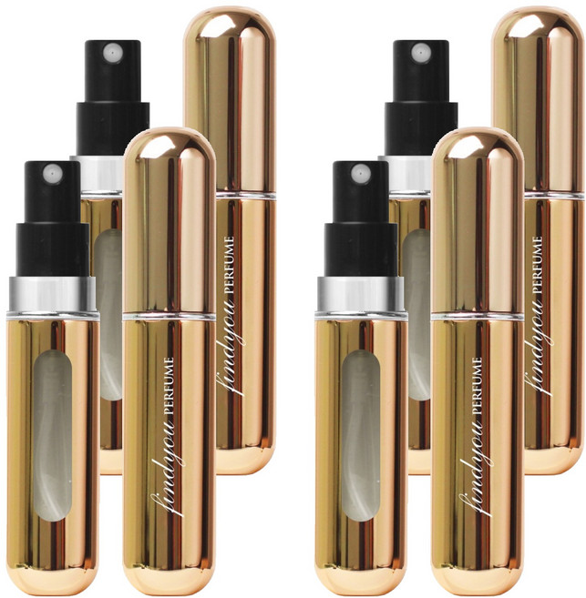 파인듀 향수 공병 5ml, 골드 유광, 4개