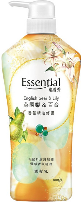 Essential 逸萱秀 台灣公司貨 香氛精油修護 潤髮乳 英國梨&百合, 700ml, 1瓶