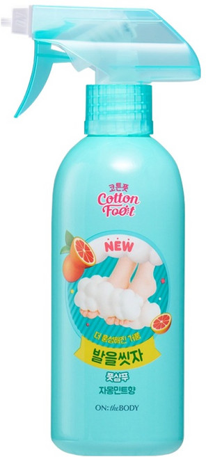 온더바디 코튼풋 발을 씻자 풋샴푸 자몽 민트향, 1개입, 1개, 385ml