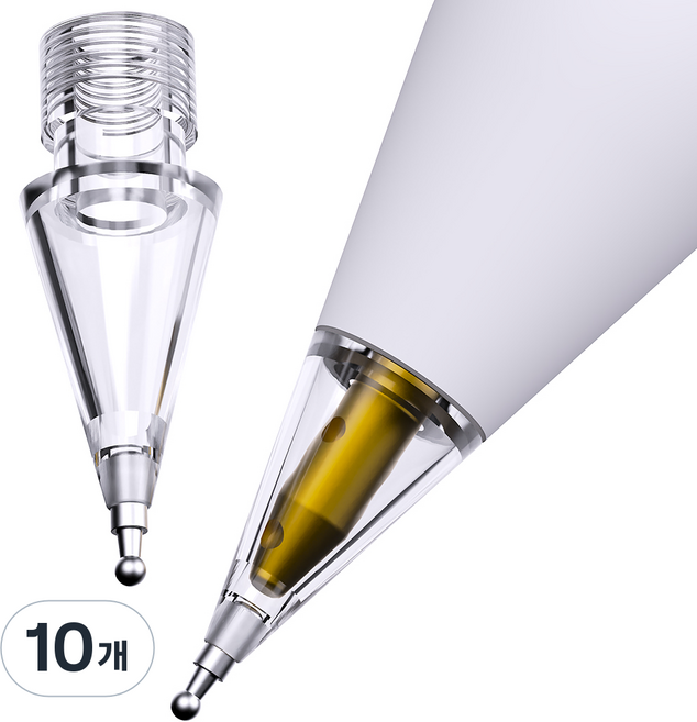 구스페리 애플펜슬 펜촉 반영구 메탈 팁스 샤프형, 투명, 10개