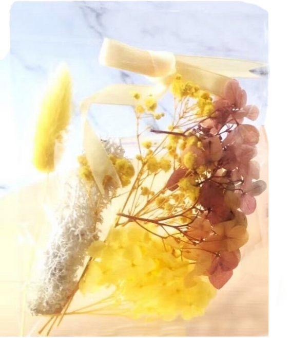 A-ONE 匯旺 浮游花DIY花材包 綜合乾燥花 金輝暖陽 黃色 3包