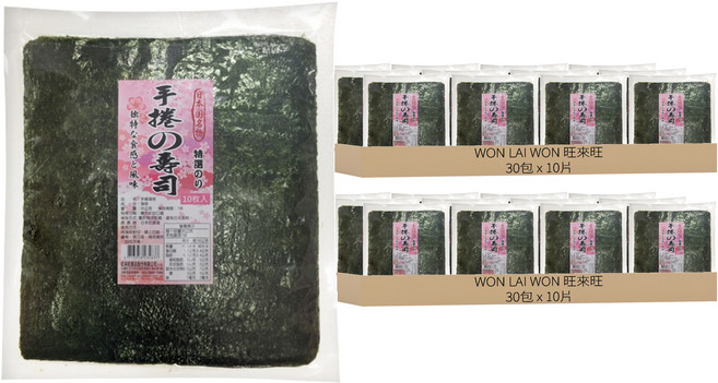 WON LAI WON 旺來旺 手捲海苔 10片, 35g, 60包