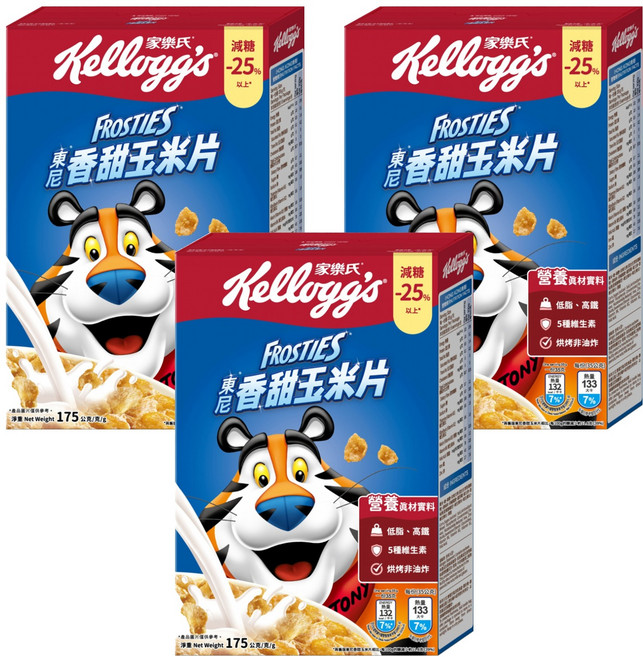 Kellogg's 家樂氏 FROSTIES 東尼玉米片 香甜玉米片, 175g, 3盒