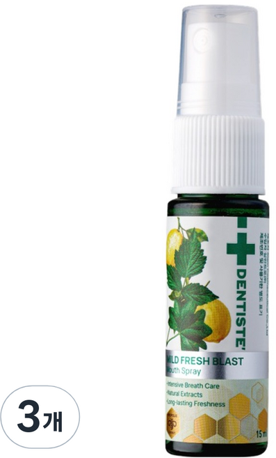 덴티스테 마일드 후레쉬 블라스트 마우스 스프레이, 15ml, 3개