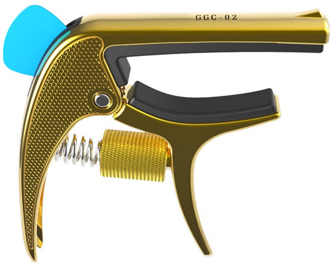 마이티킹 미세 압력 조절 멀티 기타 카포 + 피크 세트 골드 GGC02, 1세트