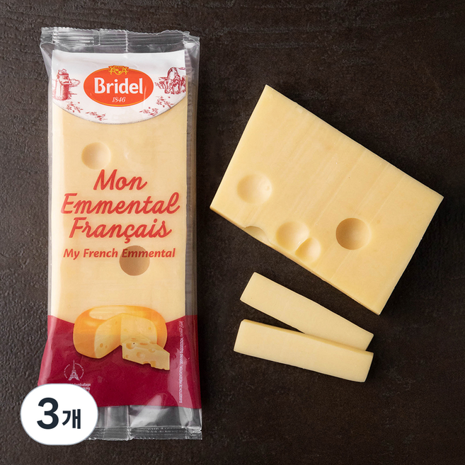 브리델 에멘탈 치즈, 220g, 1개입, 3개