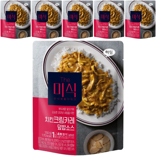 더미식 치킨크림카레 덮밥소스, 6개, 150g