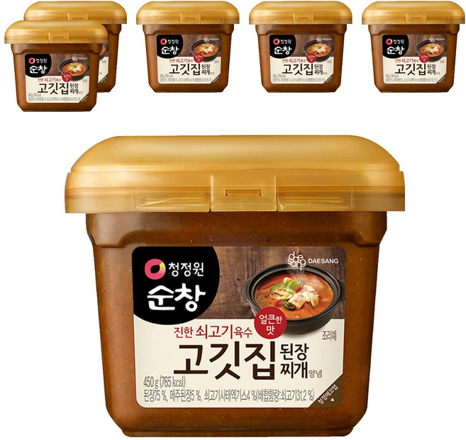 청정원순창 고깃집 된장찌개 양념, 450g, 6개