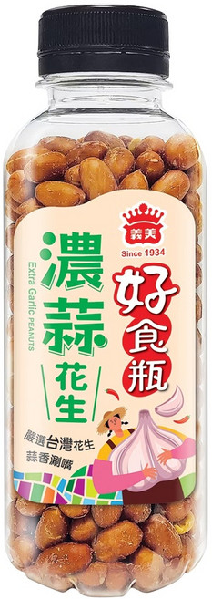 義美 好食瓶 蔥蒜脆花生 濃蒜跟蔥蒜口味隨機, 230g, 1瓶
