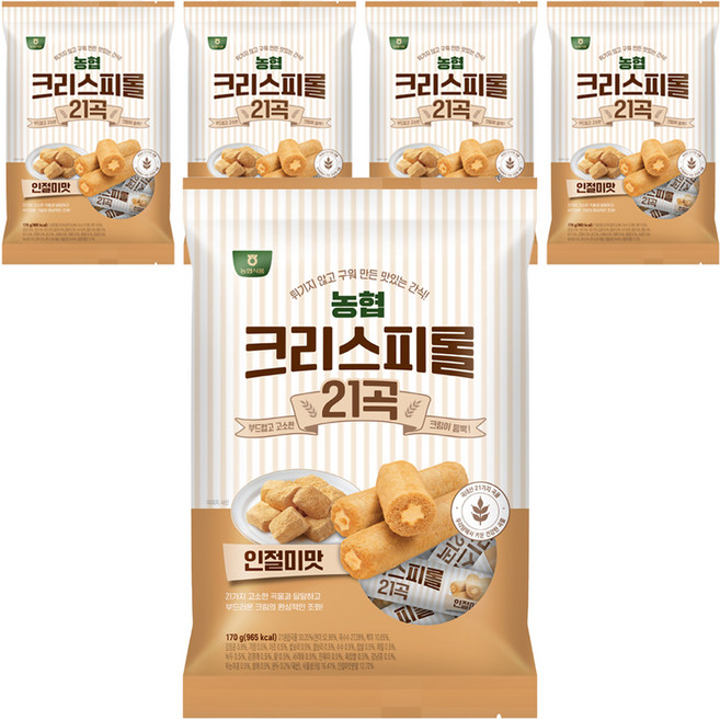 농협식품 크리스피롤 21곡 인절미맛, 170g, 5개