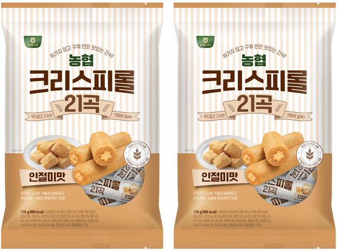 농협식품 크리스피롤 21곡 인절미맛, 170g, 2개