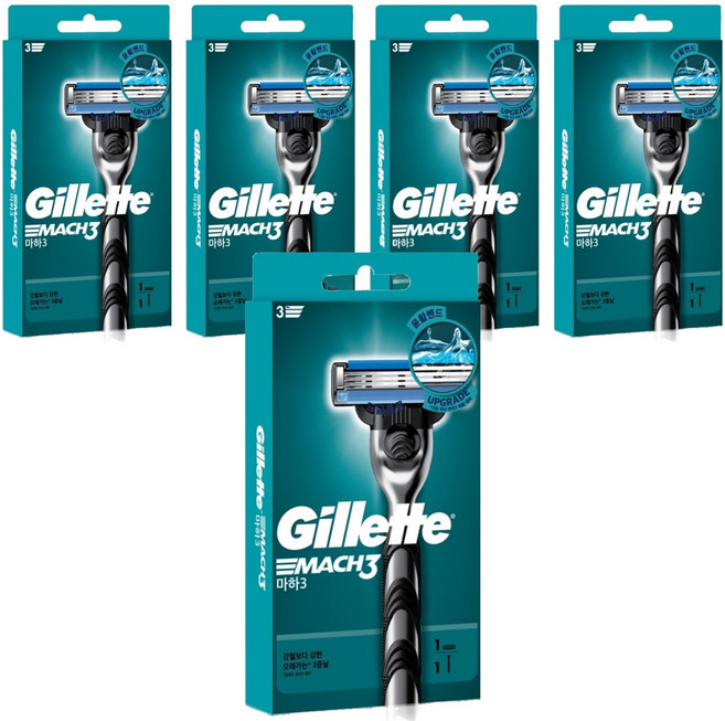 질레트 정품 마하3 매뉴얼 면도기, 1개입, 5개