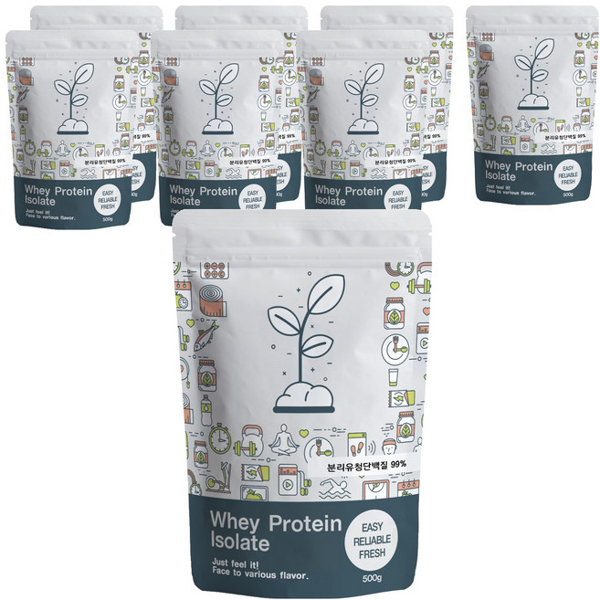 푸른빈 WPI 분리유청단백질 분말 가루, 500g, 8개