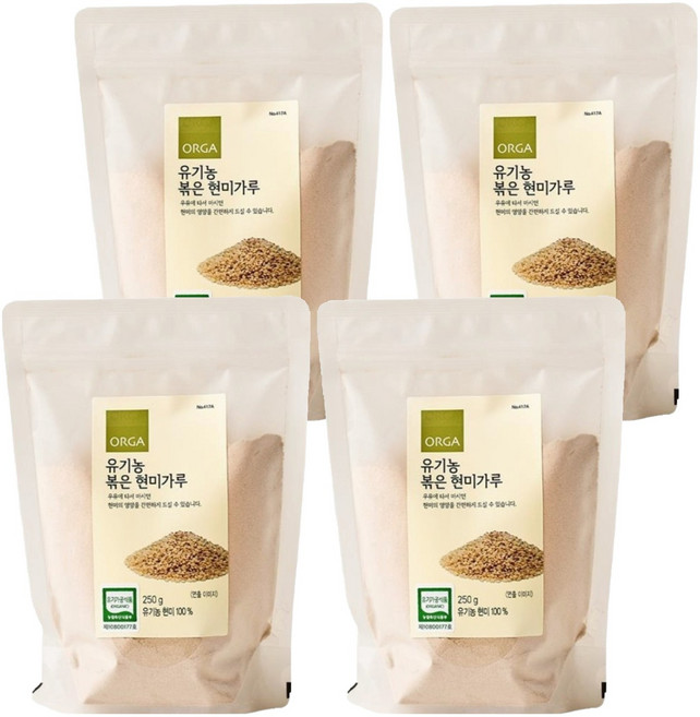 올가홀푸드 유기농 볶음 현미가루, 250g, 4개