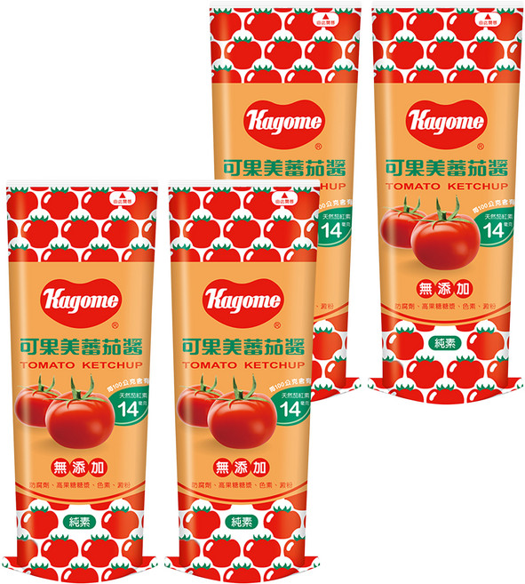 KAGOME 可果美 蕃茄醬, 500g, 4瓶