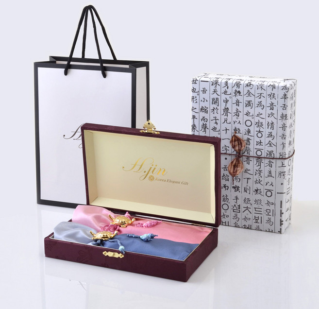 현진 건강금거북 티타늄수저세트, 혼합색상, 수저 2p + 금거북받침 2p + 비단주머니(랜덤 발송) 2p, 1세트