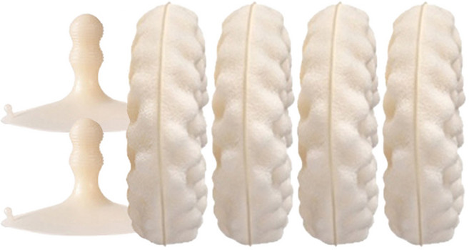 거품왕 설거지 원형 수세미 4p + 흡착 홀더2P 세트, 4개입, 1세트