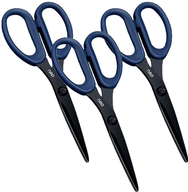 델리 블랙 블레이드 가위, 네이비, 3개