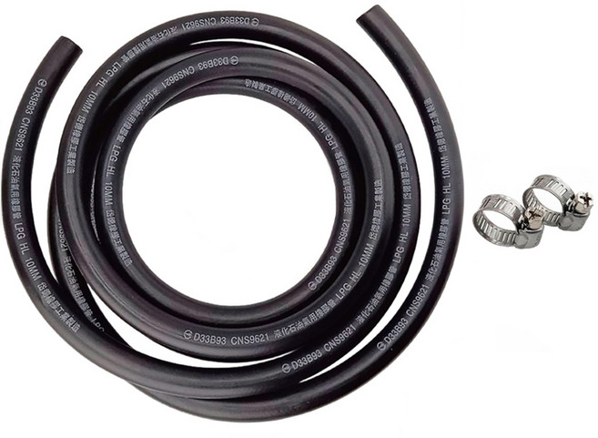 Elephant Waters 沐象 3分高壓橡膠瓦斯管 檢驗合格 附束環 0734 700g, 1條