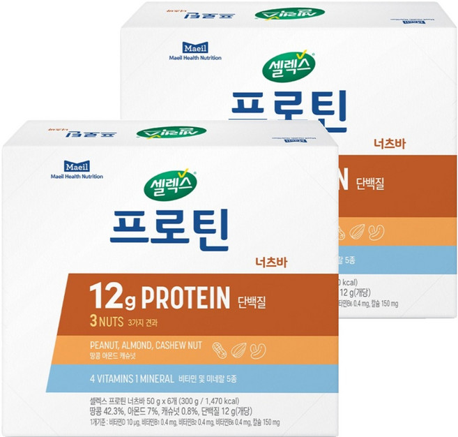 셀렉스 프로틴 너츠바, 300g, 2개