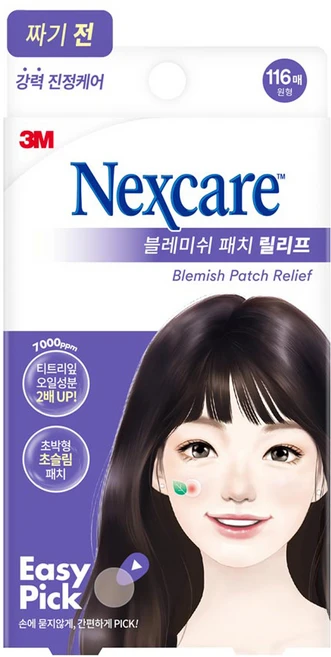 넥스케어 3M 이지픽 블레미쉬 패치 릴리프 짜기전, 116개입, 1개 - 쿠팡