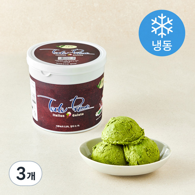 테이트 젤라또 그린티 (냉동), 750g, 1개입, 3개