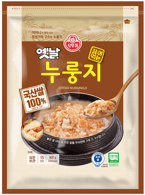 오뚜기옛날 구수한 끓여먹는 누룽지, 900g, 1개