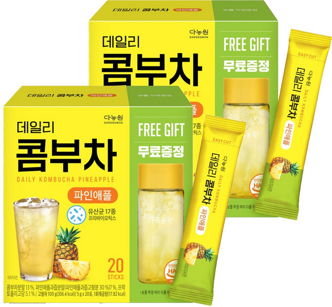 Danongwon 每日康普茶 鳳梨, 5g, 20入, 2盒