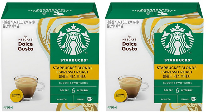 스타벅스 돌체구스토 블론드 에스프레소 캡슐커피, 5.5g, 12개입, 2개