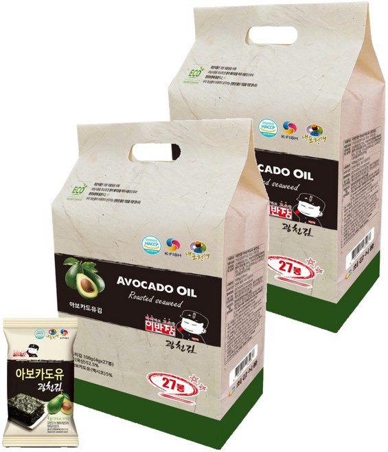 이반장 아보카도유 도시락김 27p, 108g, 2개