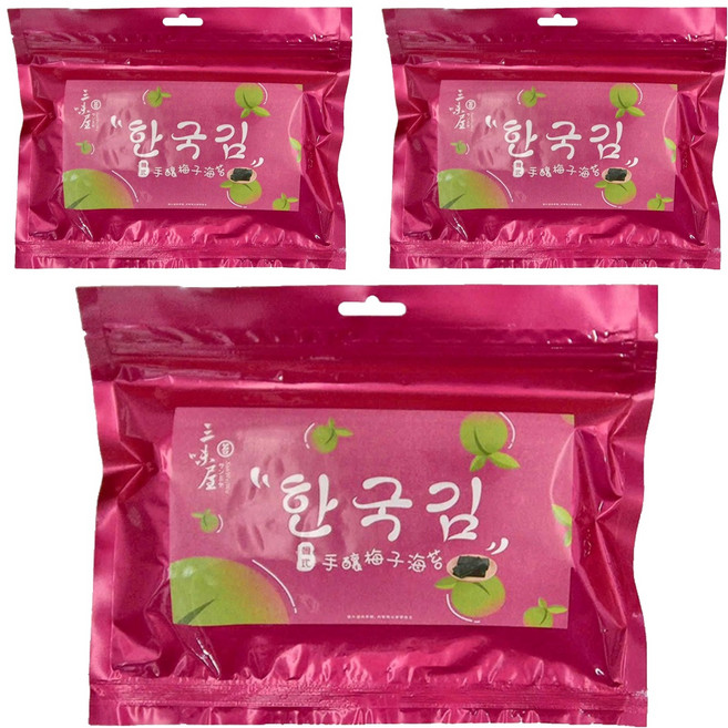 三味屋 韓式岩燒梅子海苔, 40g, 3包