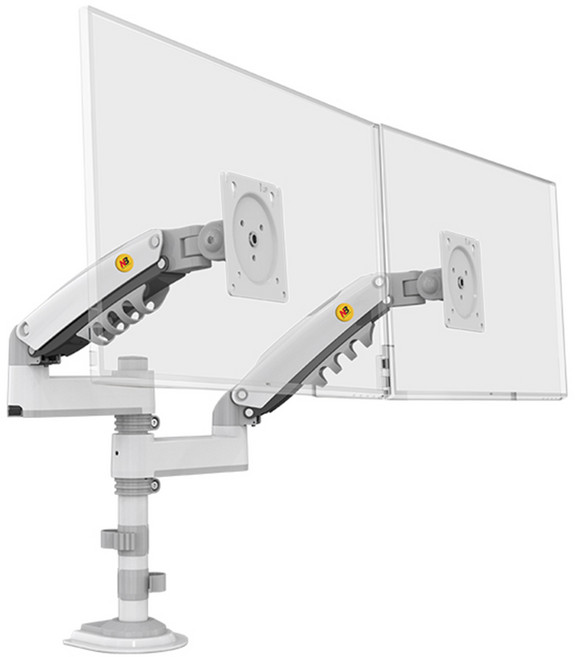 노스바유 NB H180 고중량 듀얼 모니터암 거치대, 화이트, 1개