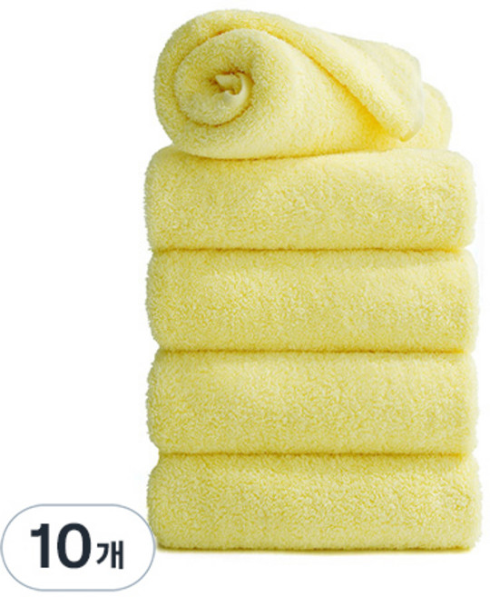 타월톡톡 국내생산 호텔수건 200g 40수 코마사, 옐로우, 10개