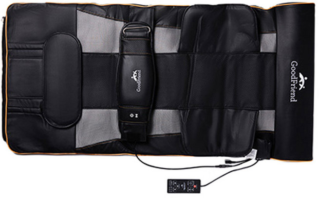 굿프렌드 스트레칭 온열 안마매트+ 복부마사지기, GOOD-A5, 블랙