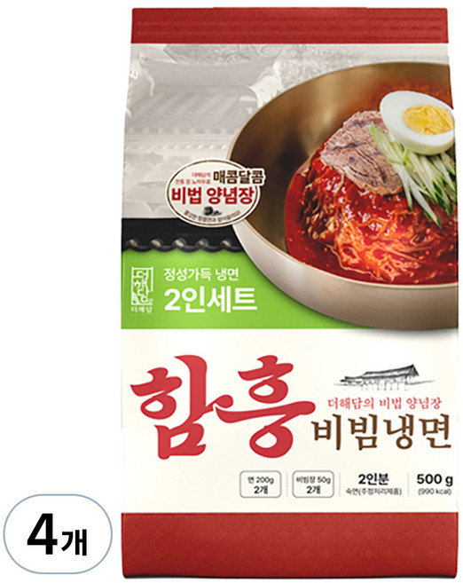 더해담 함흥비빔냉면, 500g, 4개