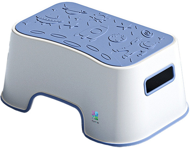 요고모지 다용도 키높이 미끄럼방지 욕실 논슬립 안전 발받침대, 스페이스 블루, 1개