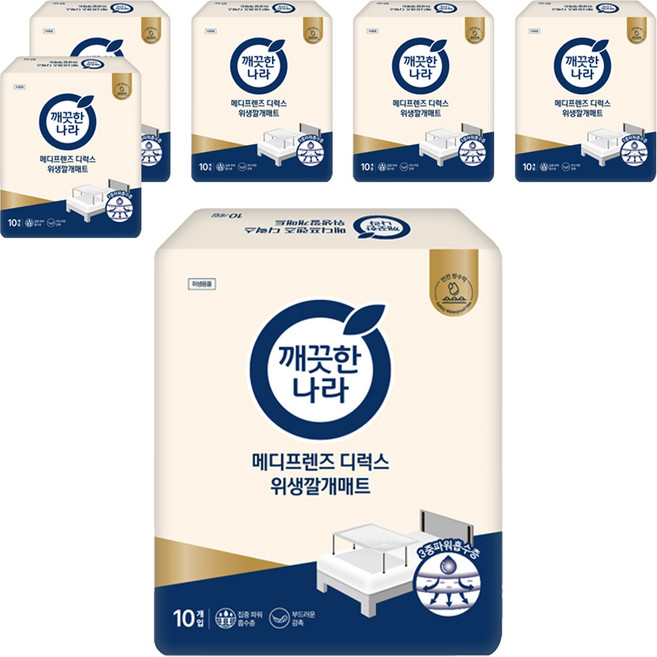 메디프렌즈 디럭스 위생 깔개매트, 10개입, 6개