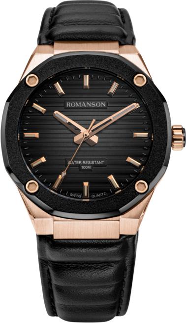 ROMANSON 男士 Audier Octagonon Nox 手錶 RWTLMM5BF007 + 購物袋