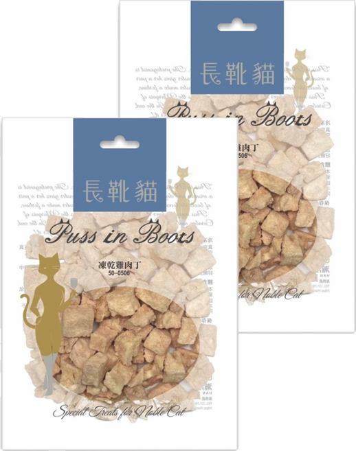 Puss in Boots 長靴貓 全齡貓 純肉凍乾, 雞肉丁, 40g, 2包