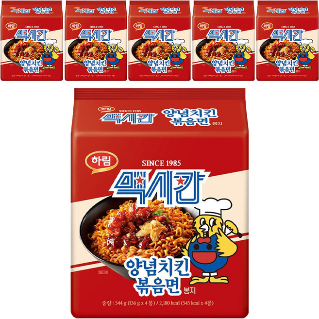 하림 맥시칸 양념치킨 볶음면 봉지 136g, 24개