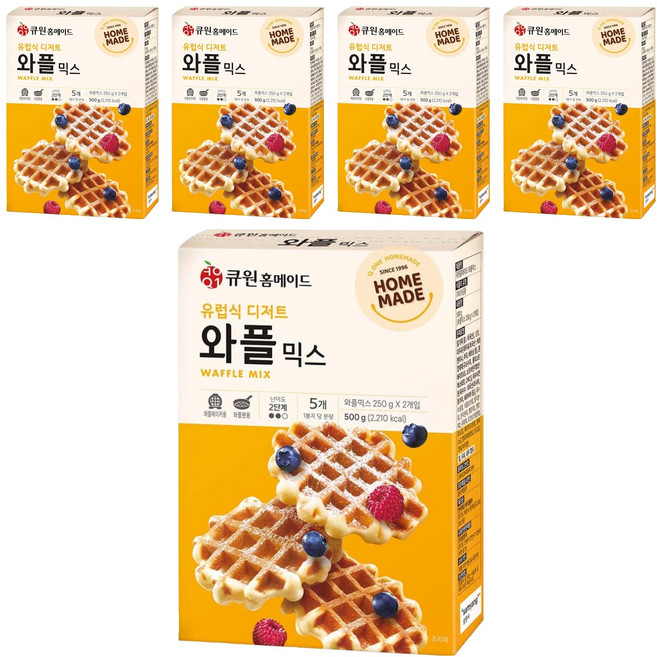 큐원 홈메이드 와플믹스, 500g, 5개