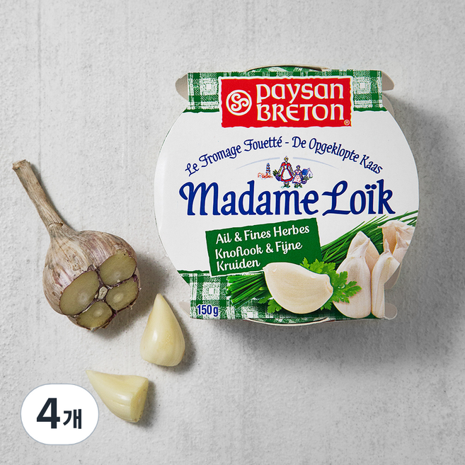 페이장브르통 마담로익 갈릭 앤 믹스허브 크림치즈, 150g, 1개입, 4개