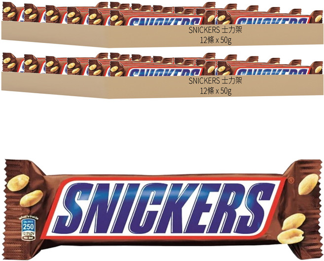 SNICKERS 花生巧克力, 50g, 24條