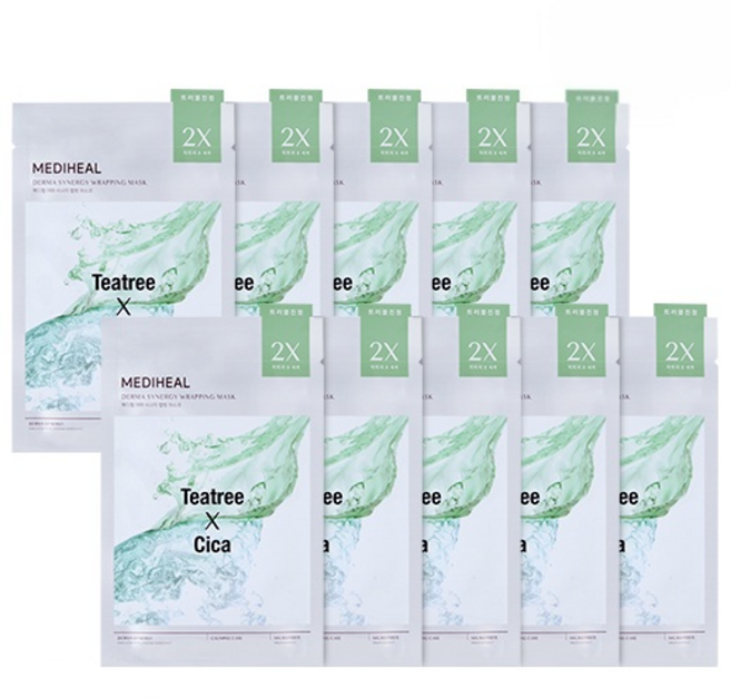 메디힐 더마 시너지 트러블진정 랩핑 마스크팩, 10개입, 1개