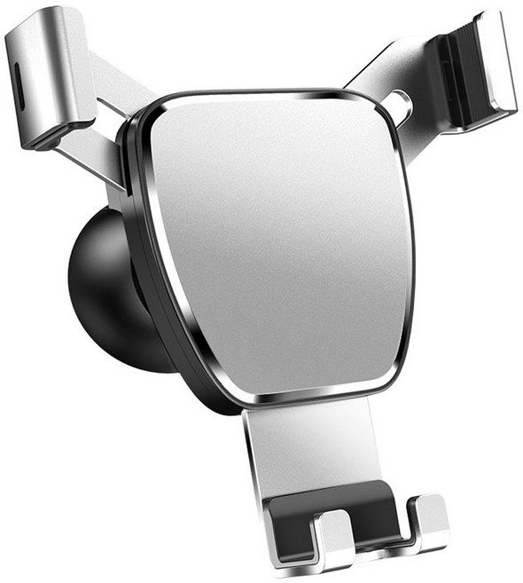 뱀스컴퍼니 뱀블렉 차량용 송풍구형 휴대폰 중력 거치대 엔트리, 1개, 실버