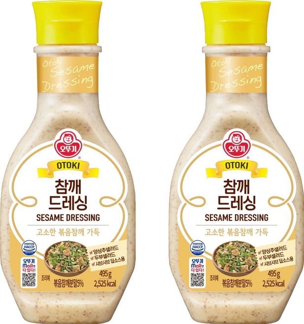 오뚜기 참깨 드레싱, 495g, 2개